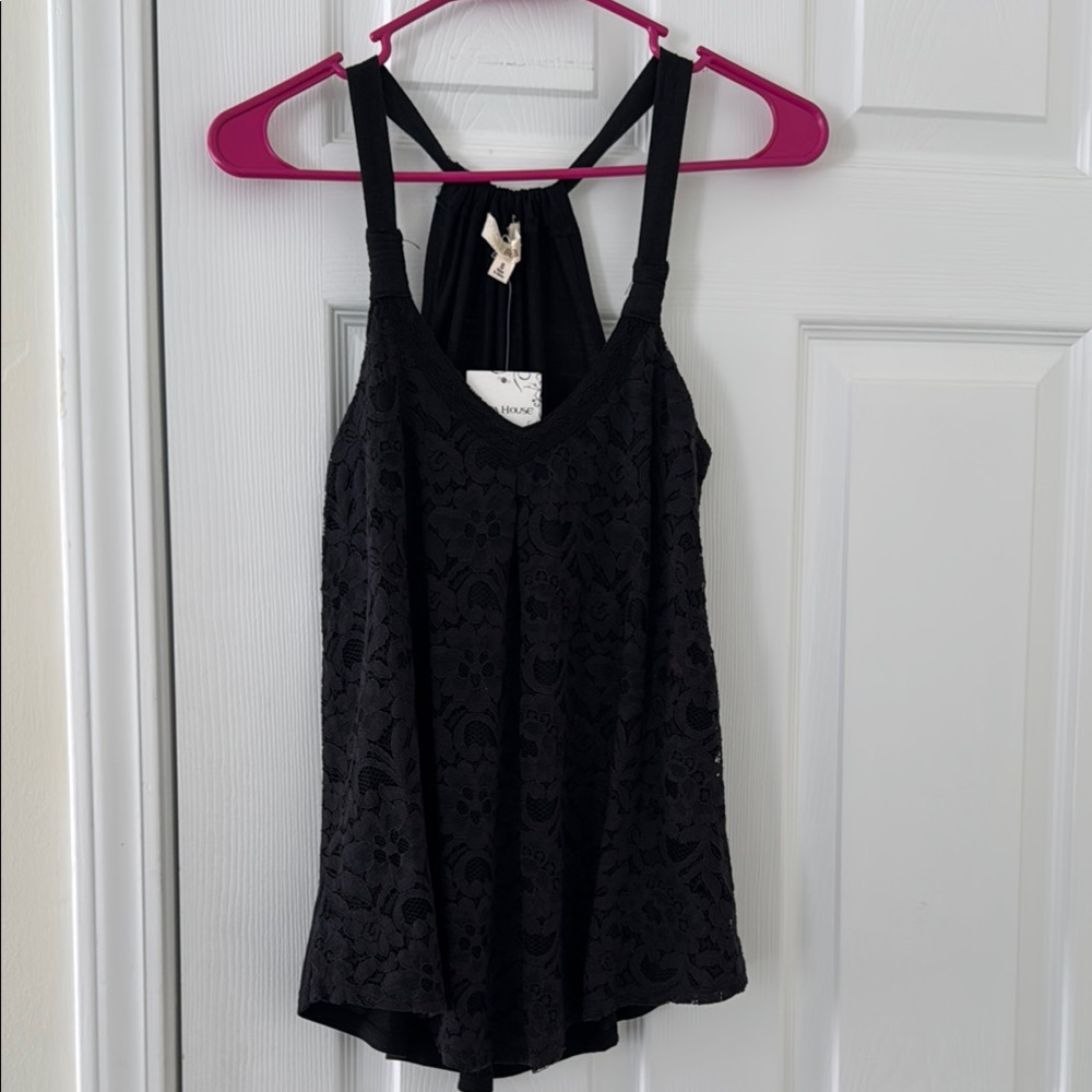NWT Beta House Black Sleeveless Backless Tank Top S